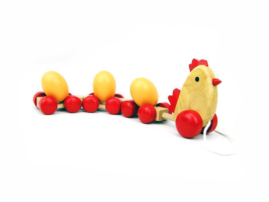 Pull Along Chicken With 3 Eggs