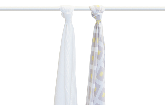 Organic Muslin Set 2 Pack - Lemon Twist